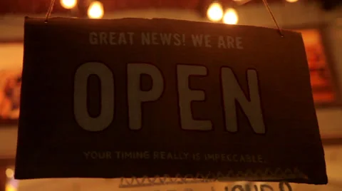 Open Sign turned to closed Video stock 36712991