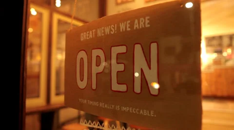 Open Sign turned to Closed Video stock 36717569