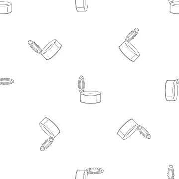 Open silver tin can pattern seamless vector Illustrazione stock