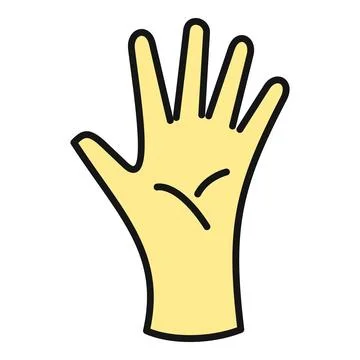 Open simple hand showing five fingers flat illustration Stock Illustration