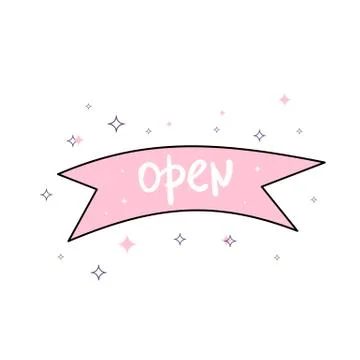 Open singboard isolated on white background. Vector illustration. Stock Illustration