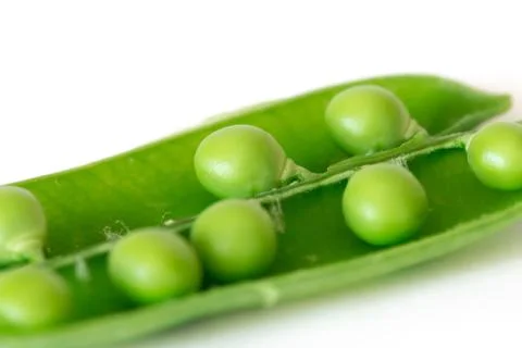 Open snap pea isolated on white background Stock Photos