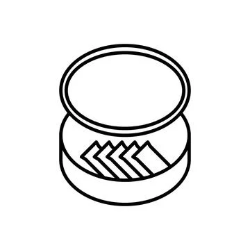 Open snus can instructions icon. Minimalist line art of nicotine pouch cont.. Stock Illustration