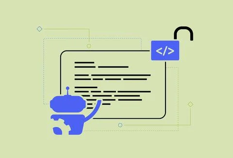 Open Source AI Tools and Artificial Intelligence Projects With Source Code. AI Stock Illustration