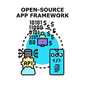 Open source app framework developing and coding system イラスト素材