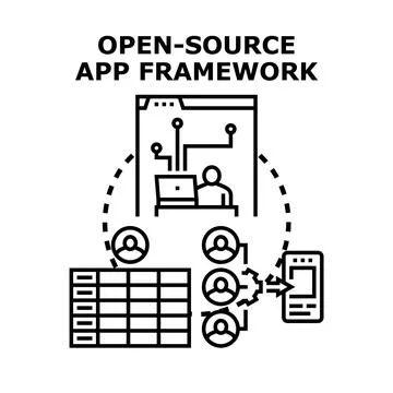 Open source app framework development and collaboration イラスト素材