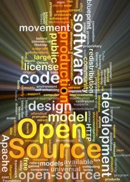 Open source background concept glowing Illustrazione stock