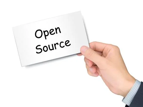 Open source card in hand Foto stock