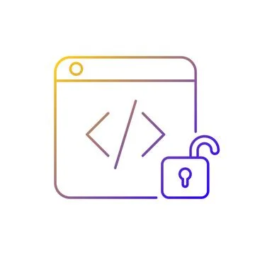 Open source code platforms gradient linear vector icon Stock Illustration