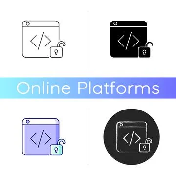 Open source code platforms icon Illustrazione stock
