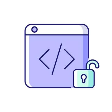 Open source code platforms RGB color icon Stock Illustration