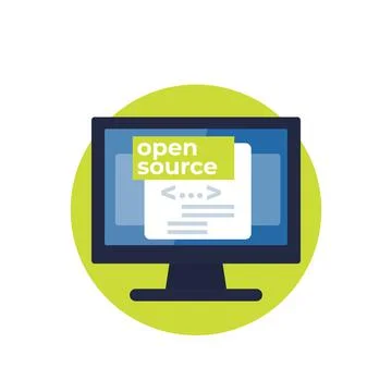 Open source code vector flat icon Illustrazione stock