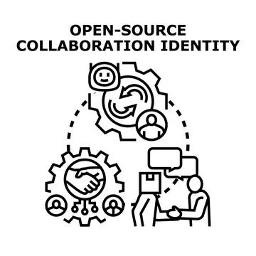 Open source collaboration identity vector illustration Stockillustratie