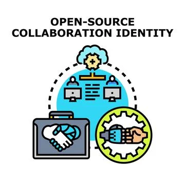 Open source collaboration identity vector concept Stock Illustration