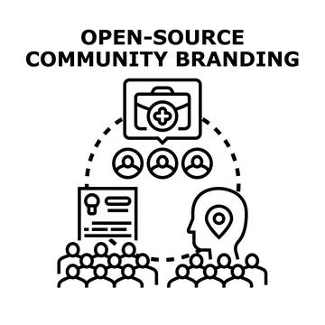 Open source community branding creating strong digital identity Illustrazione stock