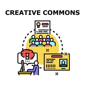 Open source community sharing digital content and ideas Stock Illustration