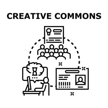 Open source community sharing digital content and ideas Illustrazione stock