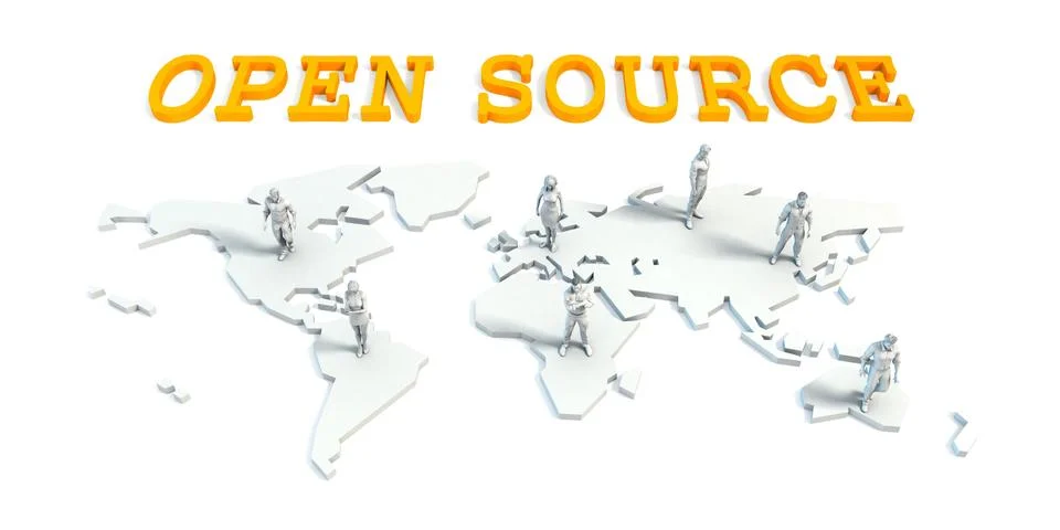 Open source Concept with Business Team Stock Illustration