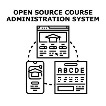 Open source course administration system online education Stockillustratie