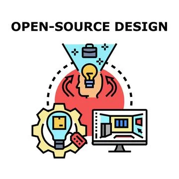 Open source design creating innovative digital products Stock Illustration