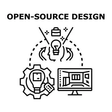 Open source design creating innovative digital products Stock Illustration