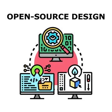 Open source design development concept Stock Illustration