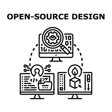 Open source design development concept Stock Illustration