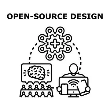 Open source design project development collaboration Stock Illustration