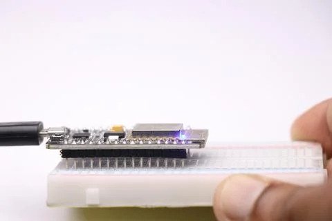 Open source development board used in making IOT prototype projects connected Stock Photos