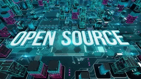 Open Source with digital technology concept Video stock 104636323