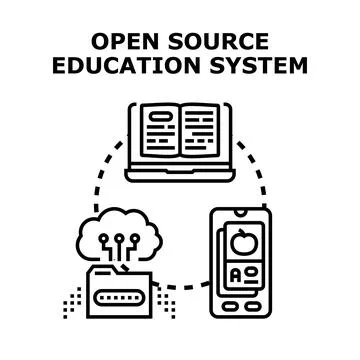 Open source education system using digital technology Stock Illustration
