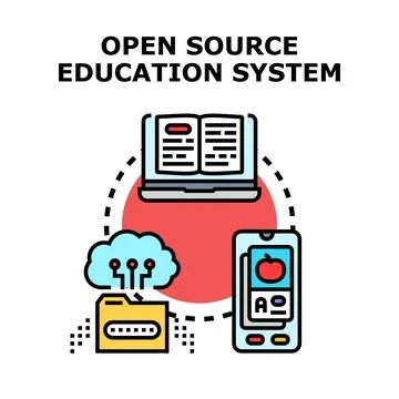 Open source education system using digital technology Stock Illustration