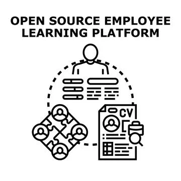 Open source employee learning platform with skill development イラスト素材