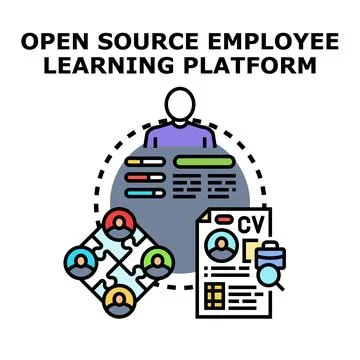Open source employee learning platform with skill development Stock Illustration