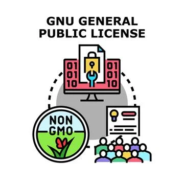 Open source general public license concept Stock Illustration