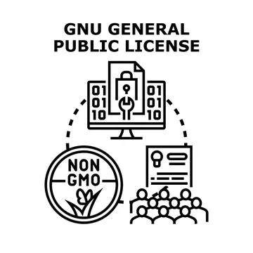 Open source general public license concept イラスト素材