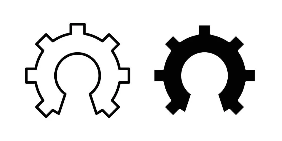 Open source icon linear versions pack on white background 库存插图