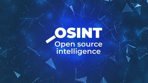 Open Source Intelligence Concept Background with Digital Network Connection.. Stock Illustration