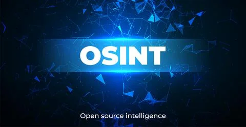 Open Source Intelligence Concept Background with Digital Network Connections, Stock Illustration