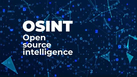 Open Source Intelligence Concept Background with Digital Network Connections, Stock Illustration
