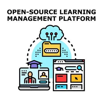 Open source learning management platform concept illustration イラスト素材