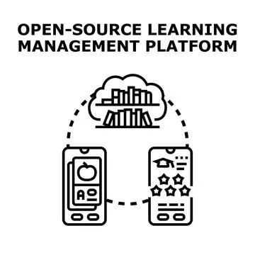 Open source learning management platform connecting students to online educat Stock Illustration