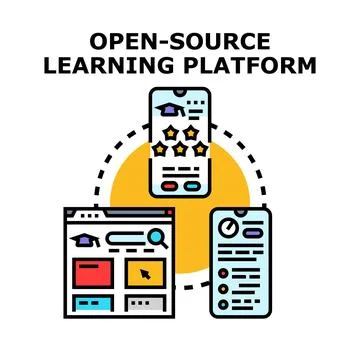 Open source learning platform connecting education devices 스톡 일러스트