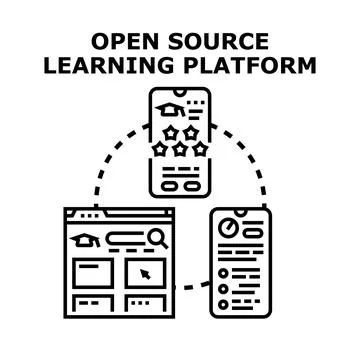 Open source learning platform connecting digital education Stockillustratie