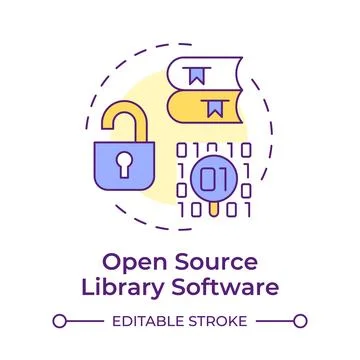 Open source library software multi color concept icon Stock Illustration