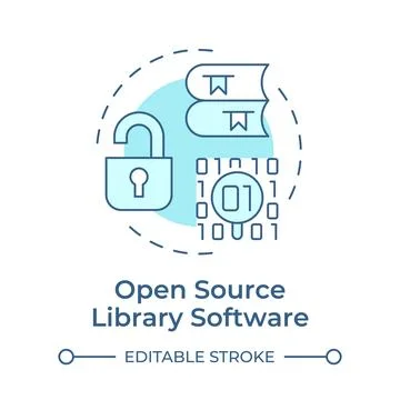 Open source library software soft blue concept icon Stock Illustration