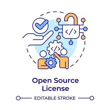 Open source license multi color concept icon Stock Illustration