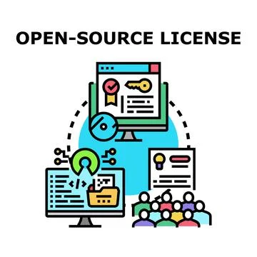 Open source license for software development and community collaboration Stock Illustration