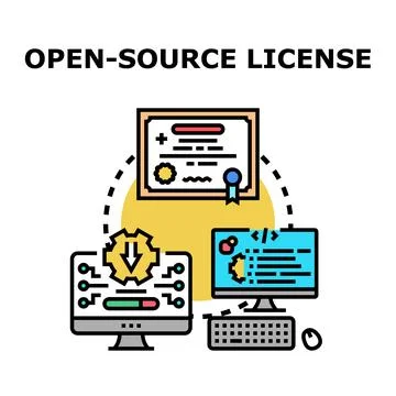 Open source license for software development and programming Stock Illustration