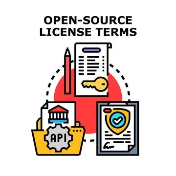 Open source license terms concept Stockillustratie